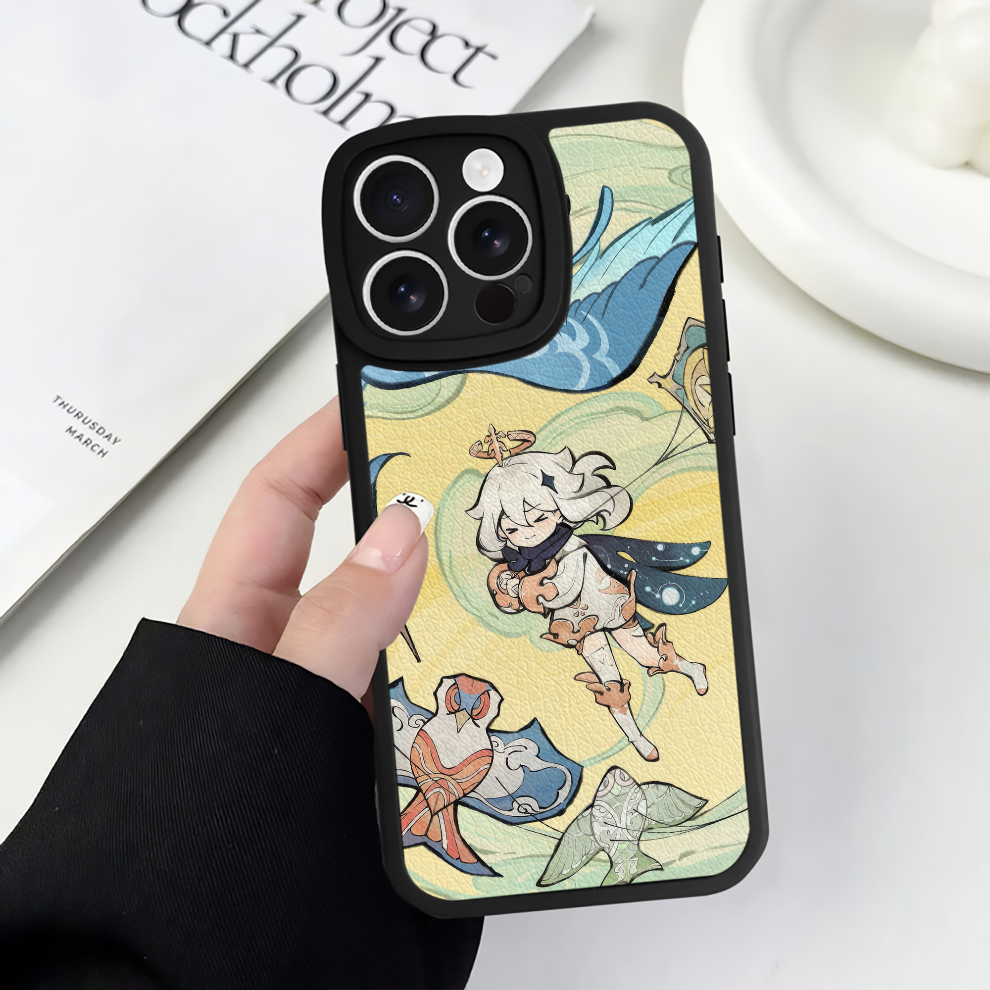 げんし神 genshin 【iPhone 16シリーズ対応】シリコンスマホケース（レザー調） 材質：シリコン